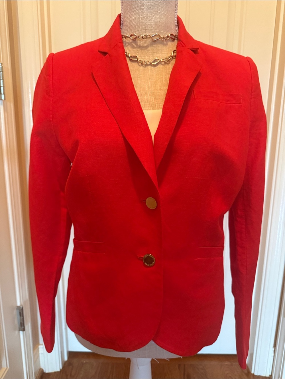 Calvin Klein Bright Red Women's Single-Breasted Blazer